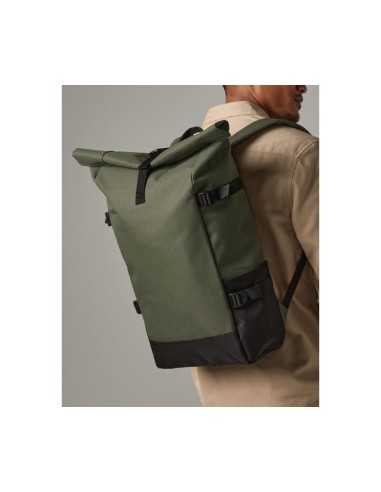 B-BG858-Block Roll-Top Backpack
